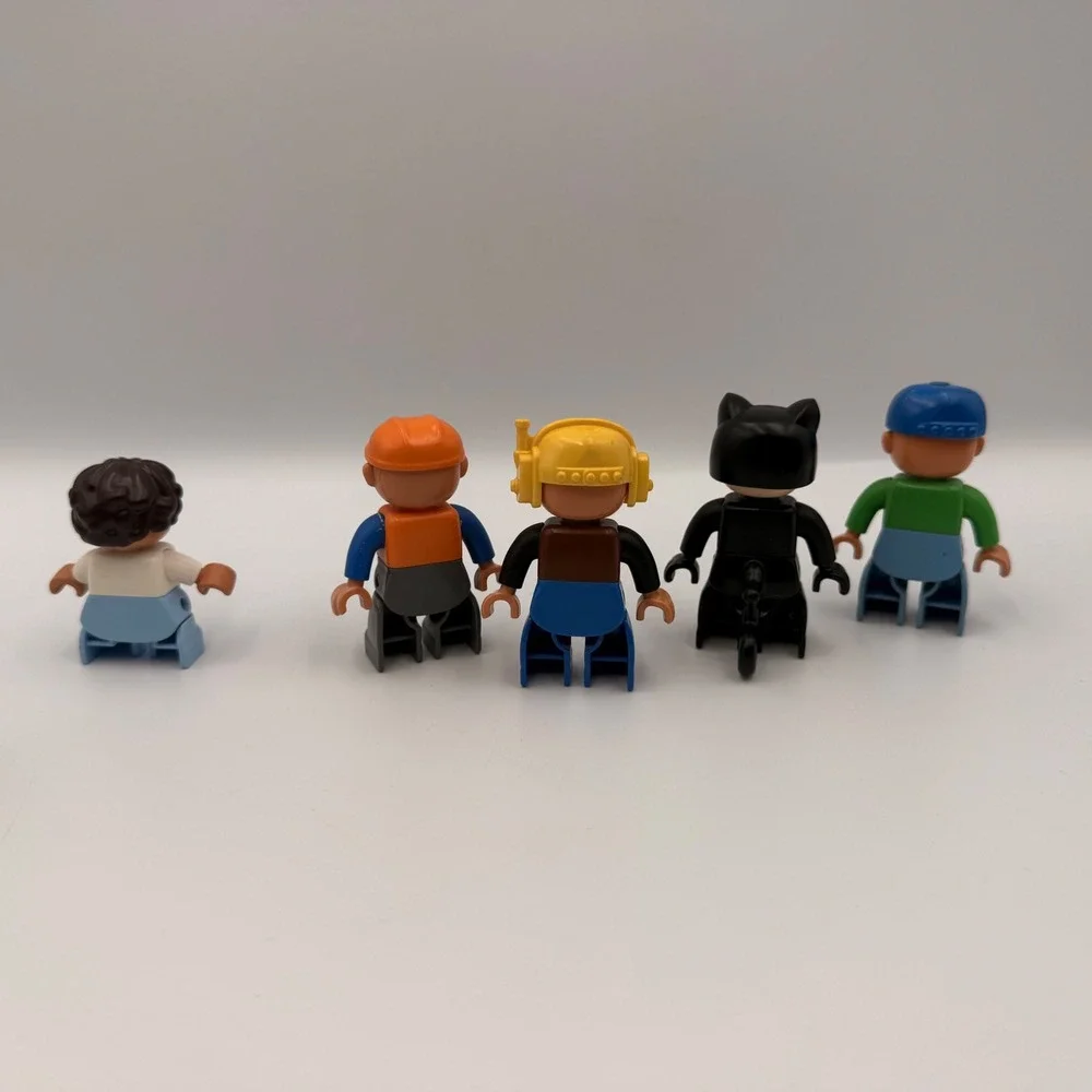 Lego Duplo Figure Lot 7pc Elephant Dalmatian Construction Catwoman Figures